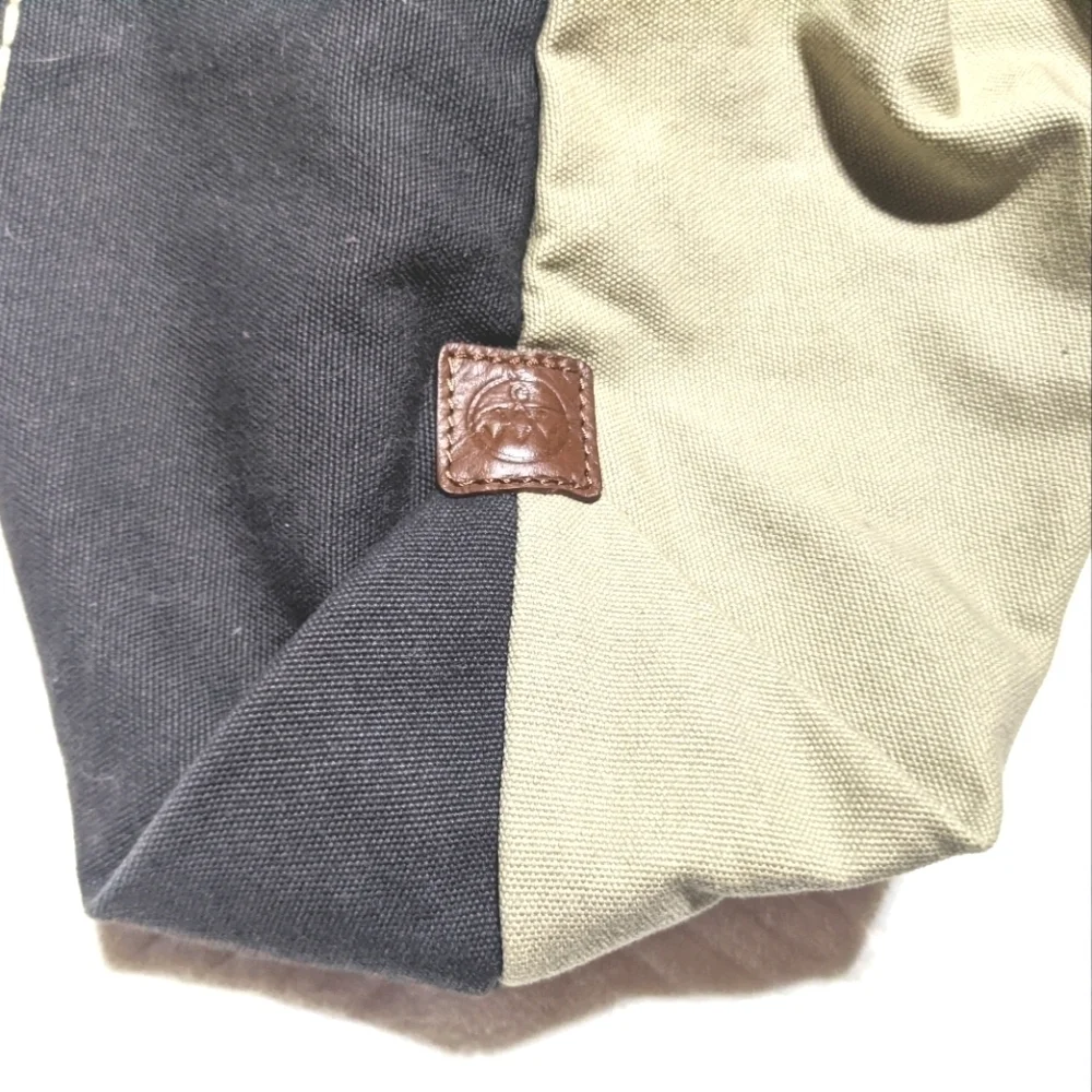 Alternative Stitched Canvas Tote Bag, Charcoal Khaki, 16x14